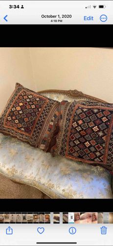 Pair of Kilim-Patterned Decorative Pillows