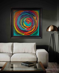 Vibrant Spiral Abstract Painting