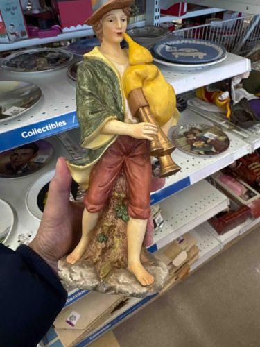 Vintage Resin Bagpiper Figurine