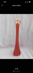 Orange and Clear Glass Bud Vase