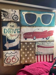 Retro Americana Montage Wall Art on Canvas