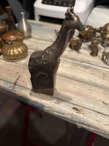 Vintage Stylized Brass Giraffe Figurine