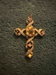 Rhinestone Embellished Cross Pendant