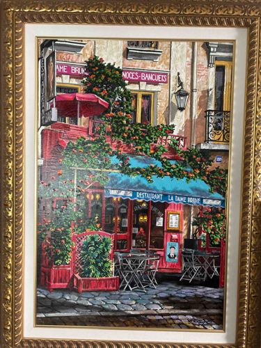 Painting of 'La Dame Brune' Restaurant in Paris