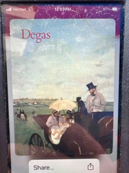 Digital Reproduction of Degas' 'Carriage at the Races' on Smartphone