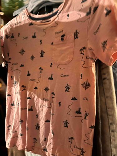 Peach Novelty Print Pocket T-Shirt