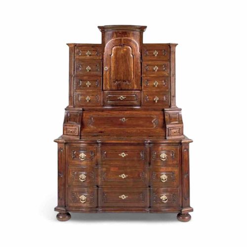 Austrian Brass-Mounted Stained Fruitwood Bureau Cabinet
