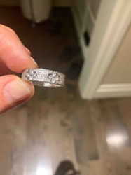 Moissanite Pave Floral Eternity Band