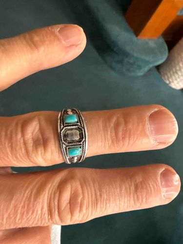 Southwestern Style Turquoise and Silver Ring