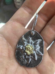 Edelweiss Two-Tone Metal Earring / Pendant