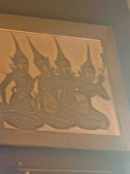 Framed Metal Relief of Apsara Dancers