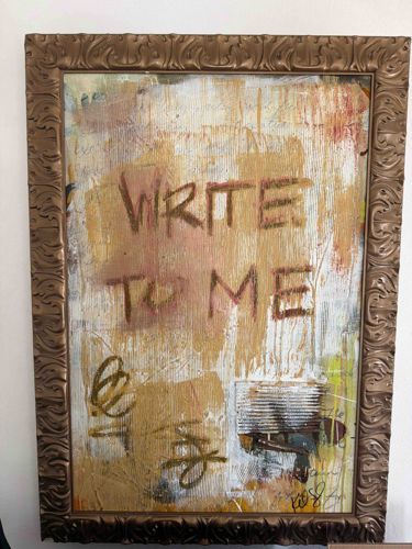 "Write To Me" Mixed Media Contemporary Painting