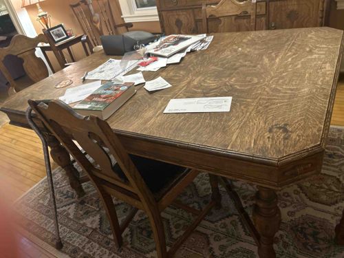 Antique Quarter-Sawn Oak Dining Table