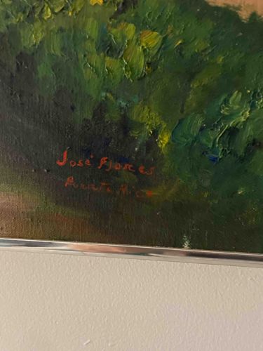 Jose Flores Signed Oil Painting (Partial View)