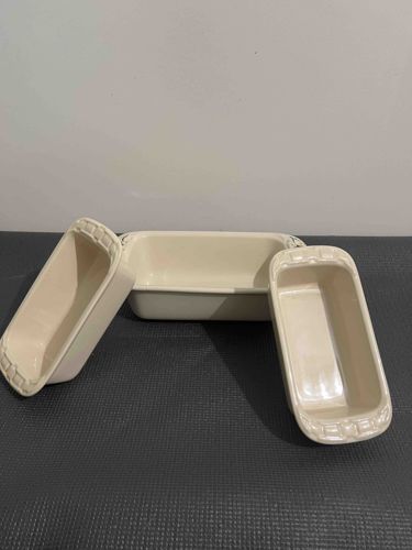 Longaberger Woven Traditions Pottery Loaf Pans