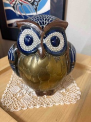 Mixed Media Owl Figurine/Sculpture