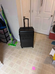 DKNY Black Hardshell Carry-On Suitcase with Embossed Logo