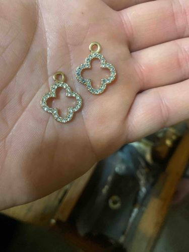 Rhinestone Clover Charms