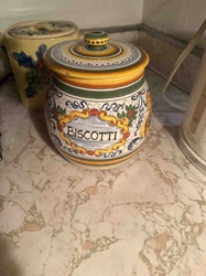 Italian Majolica-style Biscotti Jar
