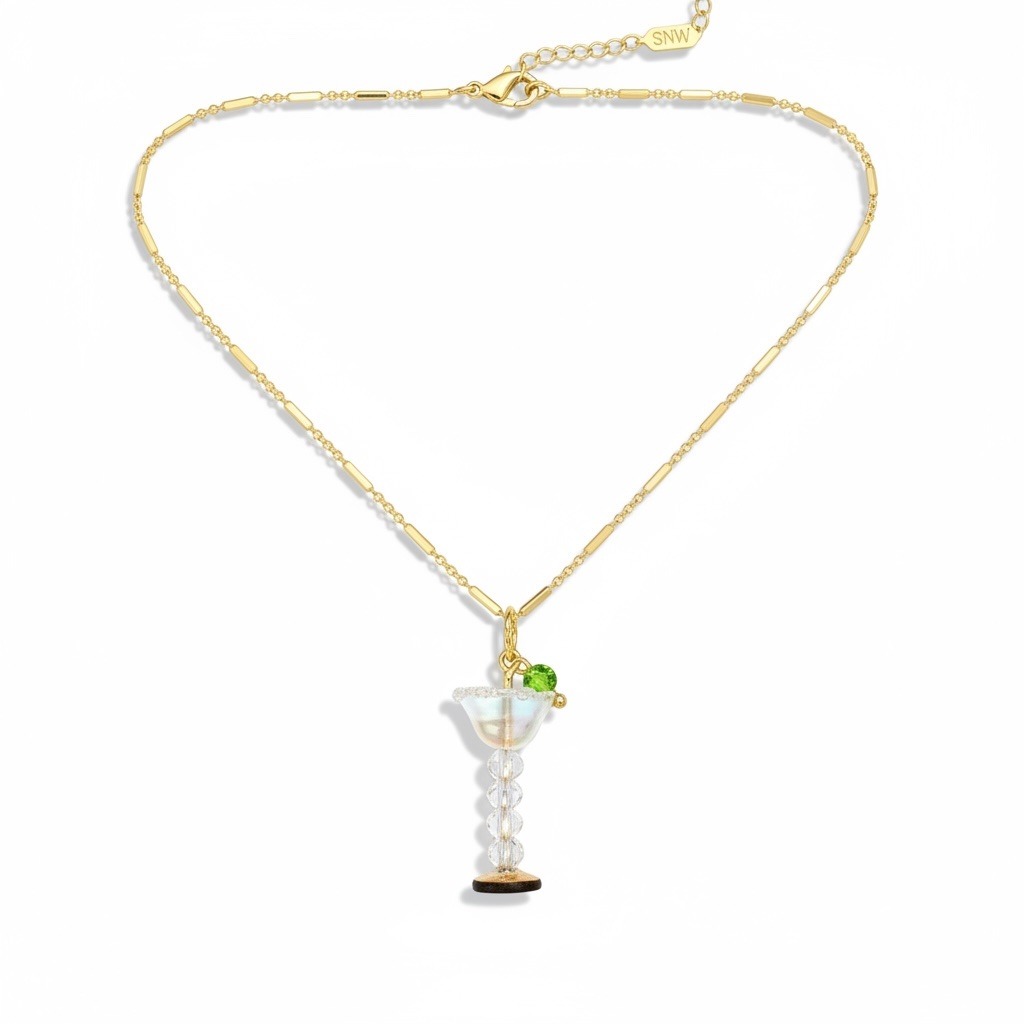 Submitted photo of Cocktail glass pendant necklace bearing 'SNW' tag (not authenticated)