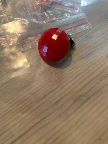 Red Faceted Clip-on Earring