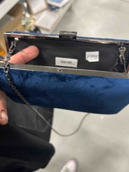 Nine West Velvet Frame Clutch Purse with Chain Strap