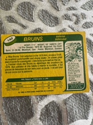 1980 O-Pee-Chee Boston Bruins Hockey Trading Card (Back)