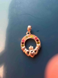 Multi-Gemstone Claddagh Pendant