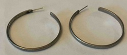 Silver-Toned Reeded Hoop Earrings