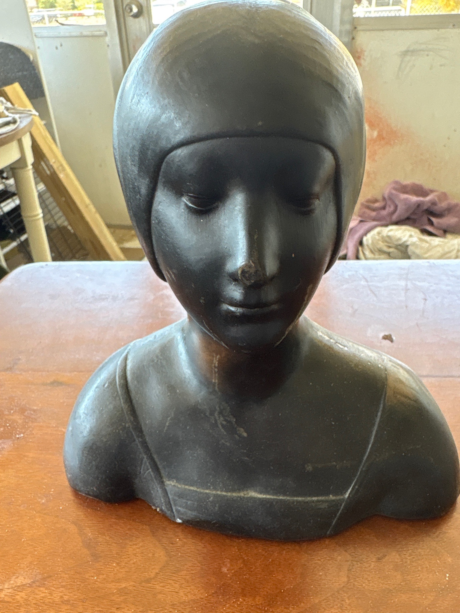 Art Deco Style Female Bust in Swimming Attire