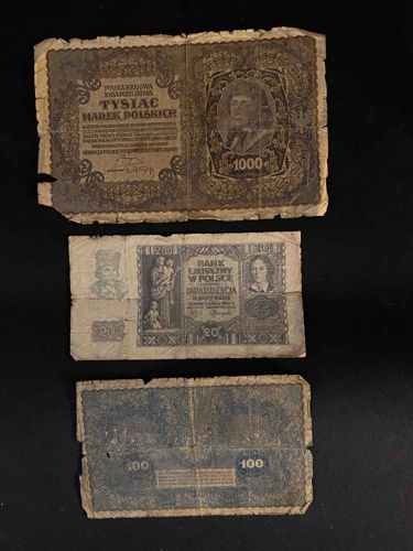 Lot of Three Antique Polish Banknotes