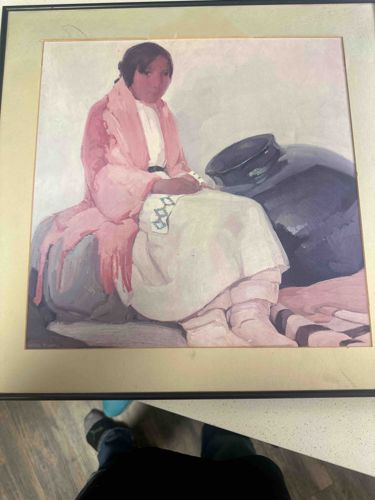 Seated Indigenous Woman with Pottery