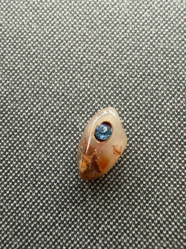 Agate Pendant with Blue Gemstone Inlay