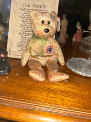 Beanie Baby Teddy Bear (Confetti/Speckled Pattern)