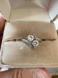 Bypass Two-Stone Diamond Ring