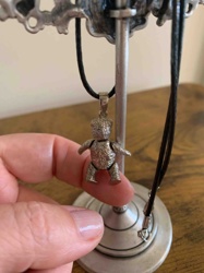 Articulated Sterling Silver Teddy Bear Pendant with Cord Necklace