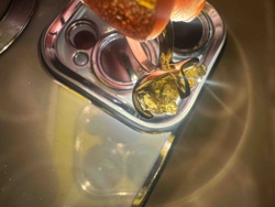 Raw Moldavite Tektite Specimen in Stainless Steel Ring