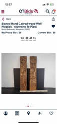 Signed Hand Carved Wood Wall Plaques - Albertino Te Piauí