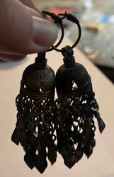 Ethnic Dangle Earrings with Patina