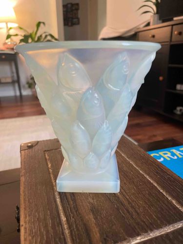 René Lalique 'Abbeville' Opaline Glass Vase