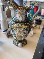 Antique Ornate Majolica (or similar) Ewer/Jug