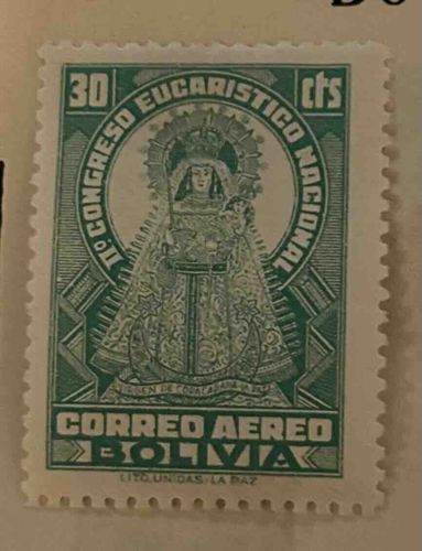 Bolivian Airmail Stamp - II Congreso Eucaristico Nacional