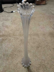Clear Ribbed Glass Trumpet Vase
