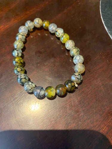 Dragon Vein Agate Beaded Stretch Bracelet