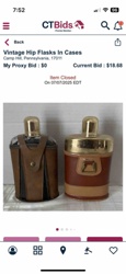 Vintage Hip Flasks In Cases