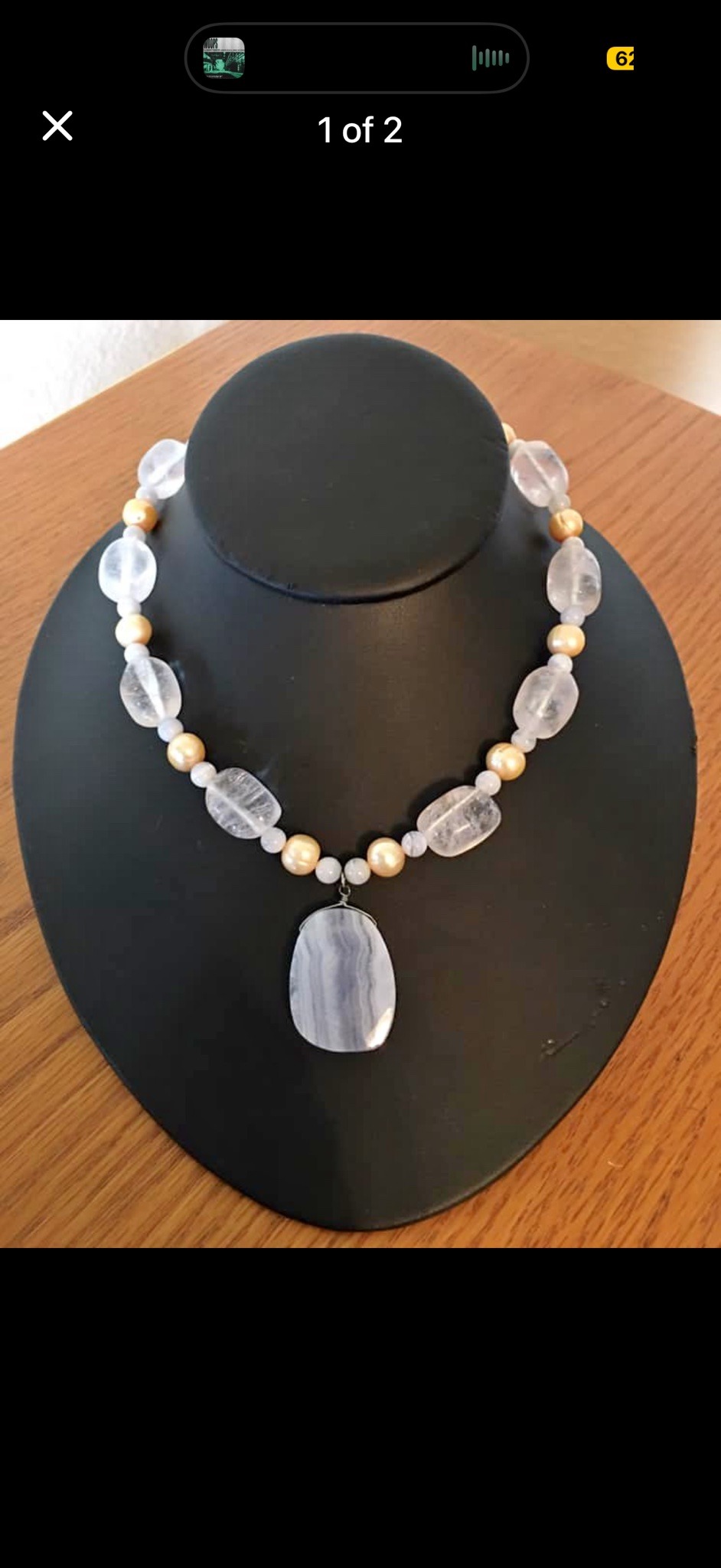 Submitted photo of Beaded necklace with stone pendant