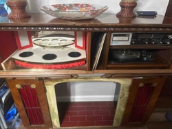 Vintage Mid-Century Modern Home Bar and Stereo Console Combination