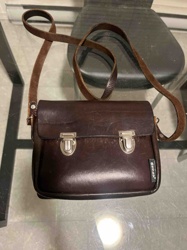 Vintage Dark Brown Leather Shoulder Bag with 'BRENNO' Tag