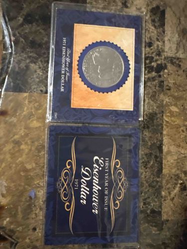 1971 Eisenhower Dollar Coin in Collector's Display