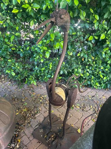 Rustic Folk Art Found-Object Bird Sculpture